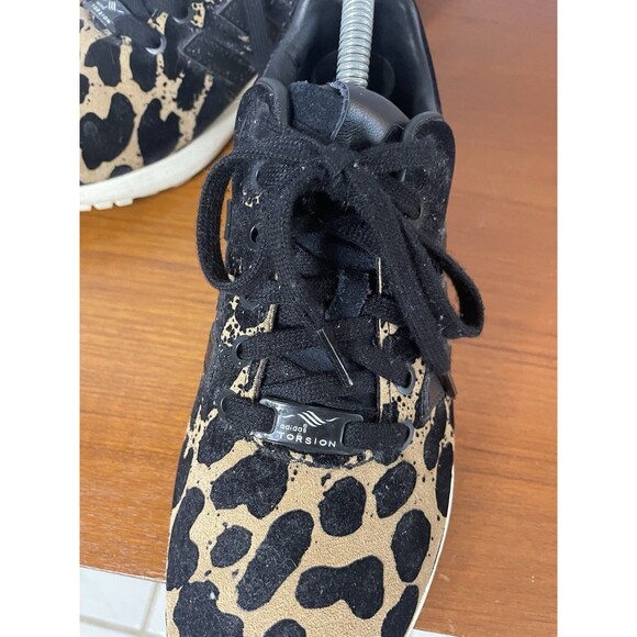 Adidas ZX Flux Core Torsion Black Women Size US 7 Cheetah Leather Suede - Picture 4 of 8